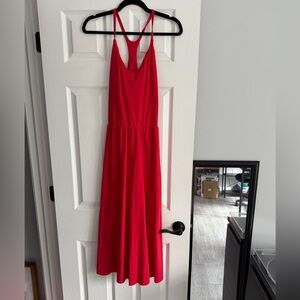 HALARA Red Midi Dress with Racerback